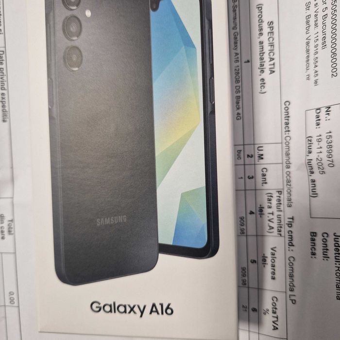 Samsung Galaxy A16, Dual SIM, 128GB, 4GB RAM, 4G, Black