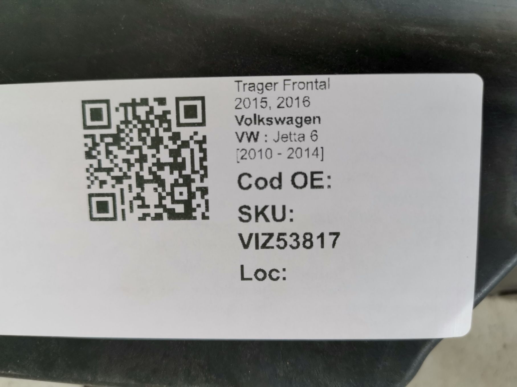 Trager Frontal 2015, 2016 Volkswagen VW  Jetta 6 2010 2011 2012 2013 2