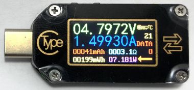 Tester multifunctional Type-C, TFT 1'', 0-30V/0-5A c.c