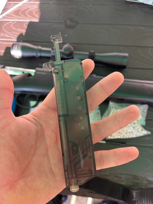 Pusca Airsoft M52 Modificata cu aer comprimat pe arc 5J + Luneta 4x32