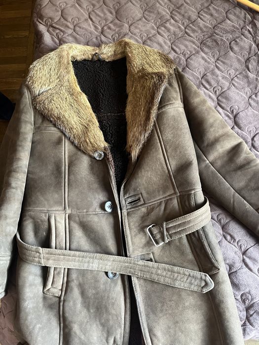 cojoc bărbătesc din miel, guler nutrie