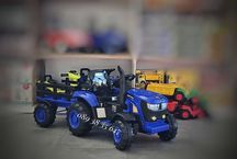 НОВО!Акумулаторен трактор с ремарке Rancher BLUE с 12V,дистанционно