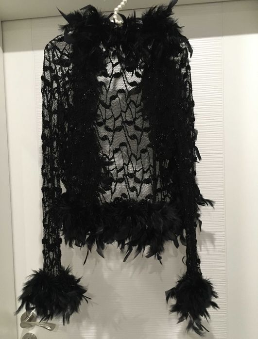 Нестандартна наметка лебедови пера S