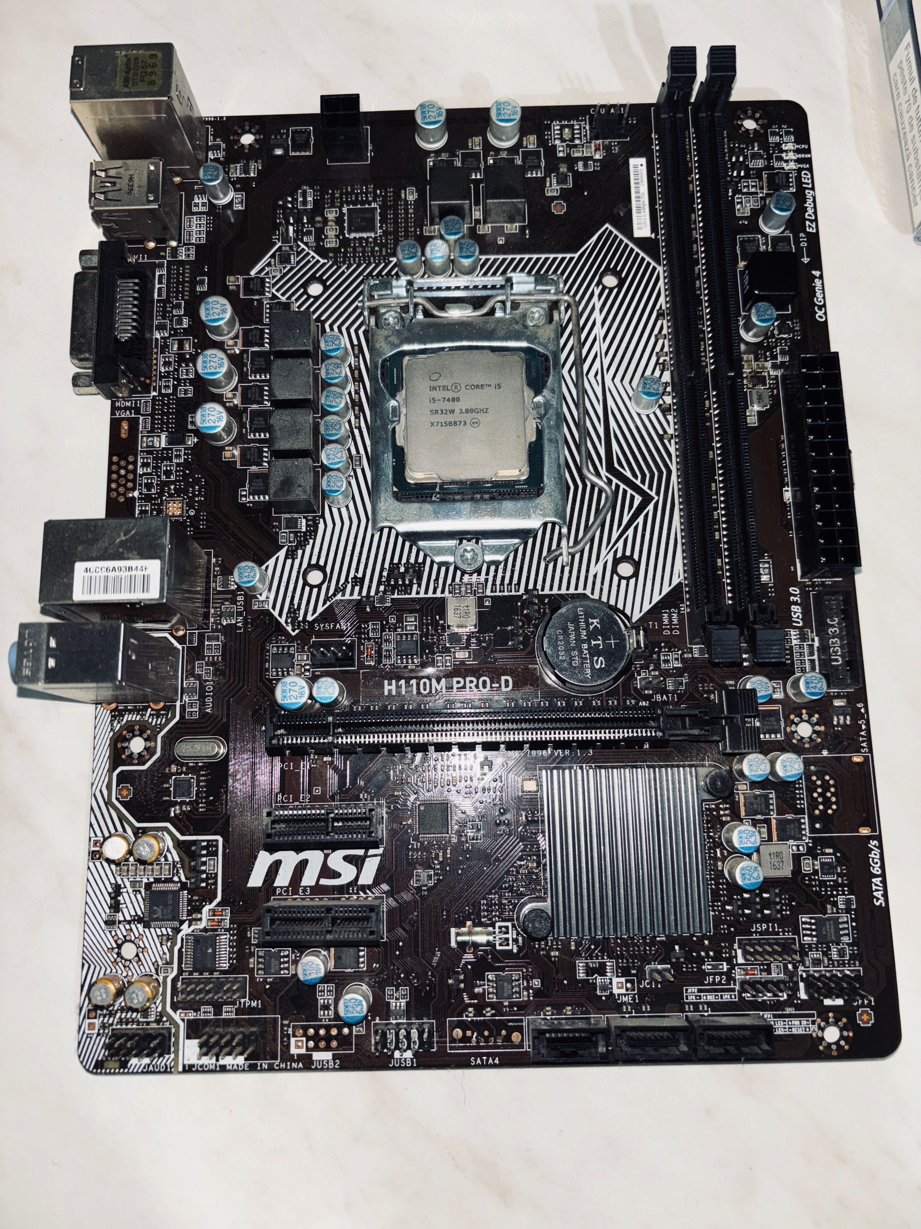 Vand kit procesor intel i5 7400 cu placa de baza MSI H110M Pro-D