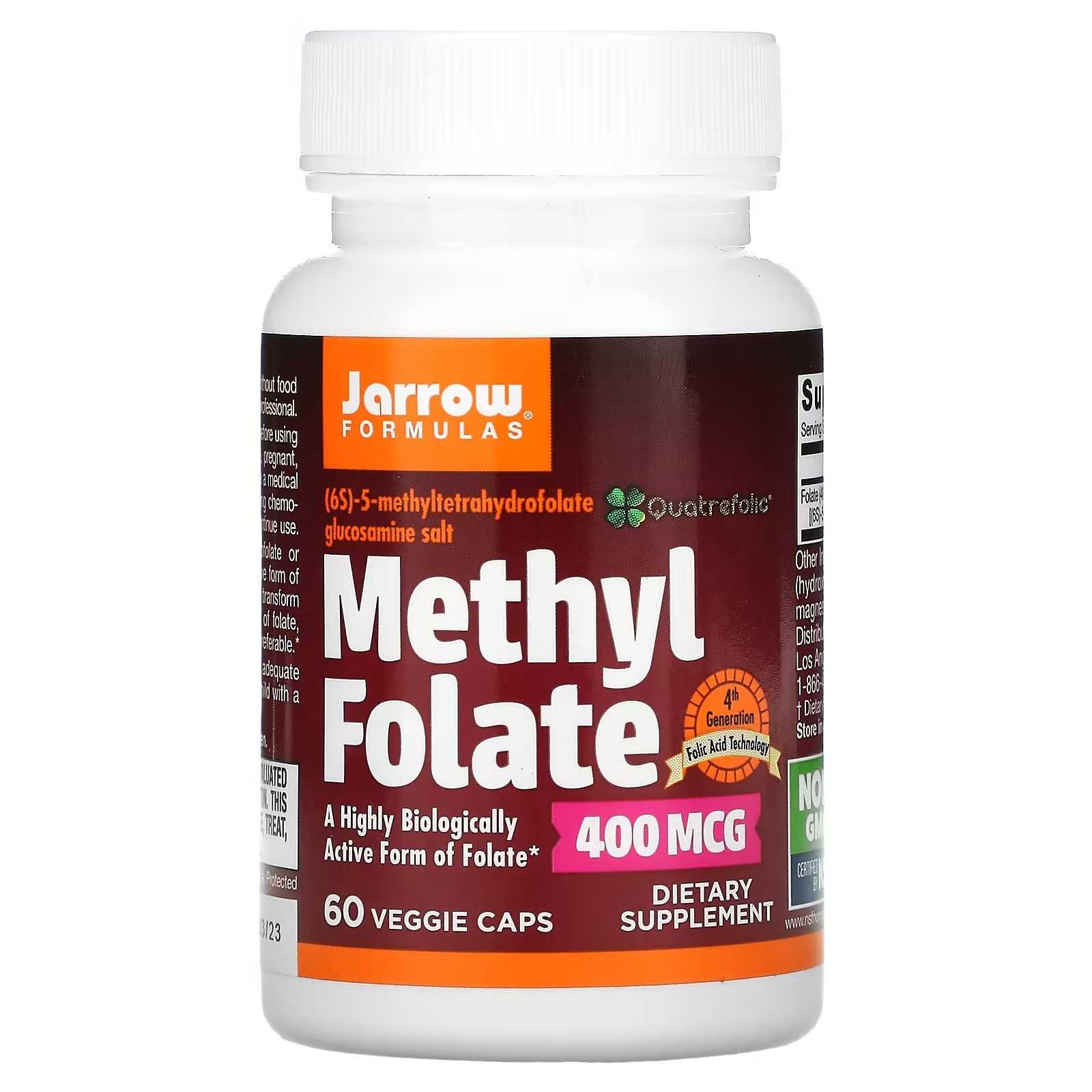 Метилфолат, 400 мкг, 60 растит капс Methylfolate Фолиевая США