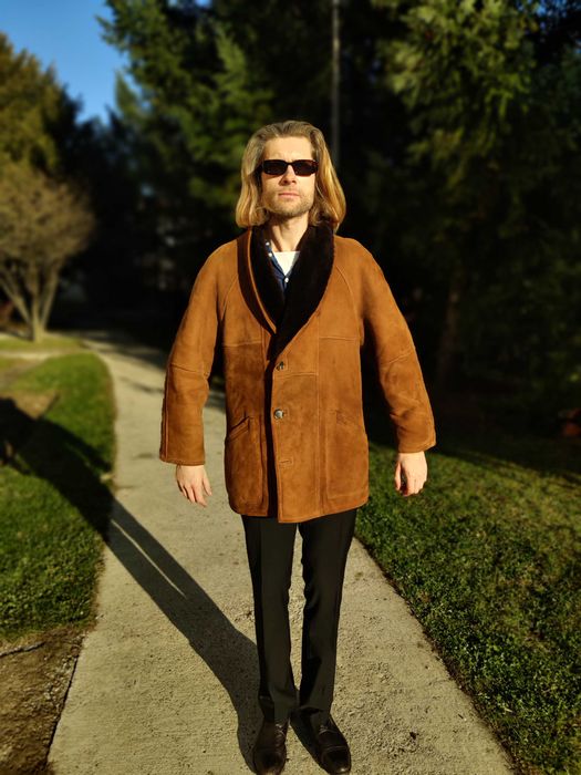 Cojoc barbat piele / blana naturala miel XL 48 NOU Maro Shearling