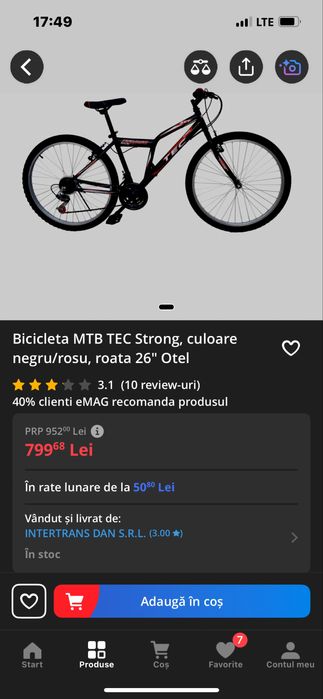 Bicicleta MB TEC
