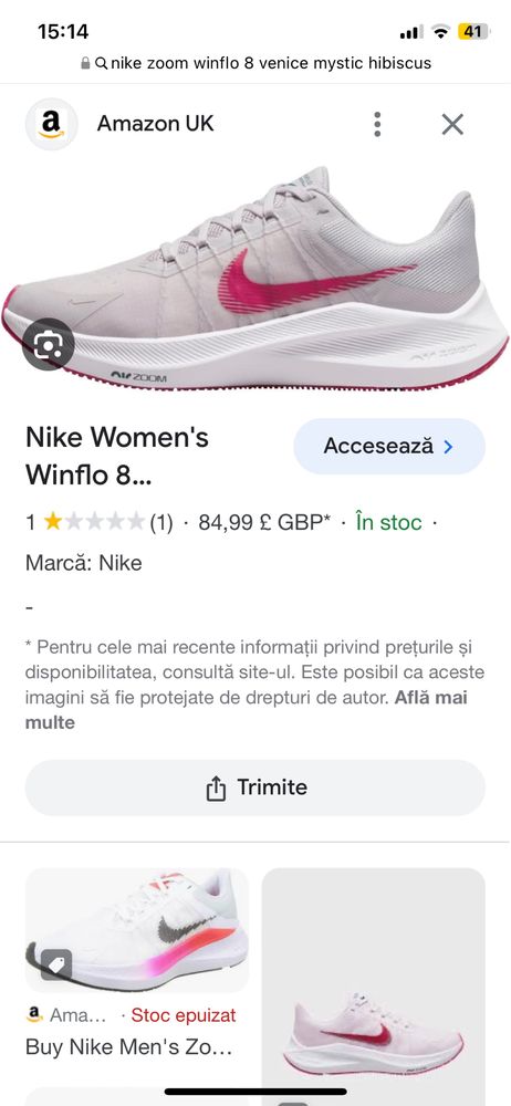 nike zoom winflo 8 venice mystic hibiscus marimea 41