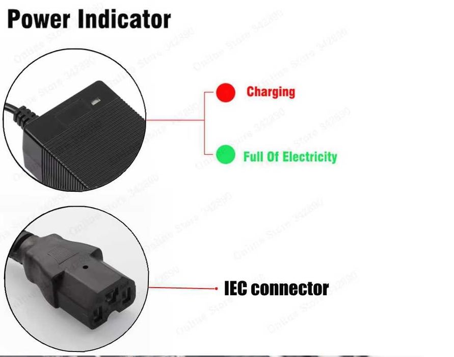 incarcator pentru trotinete,biciclete,scutere electrice 60/67,2V 2A/5A