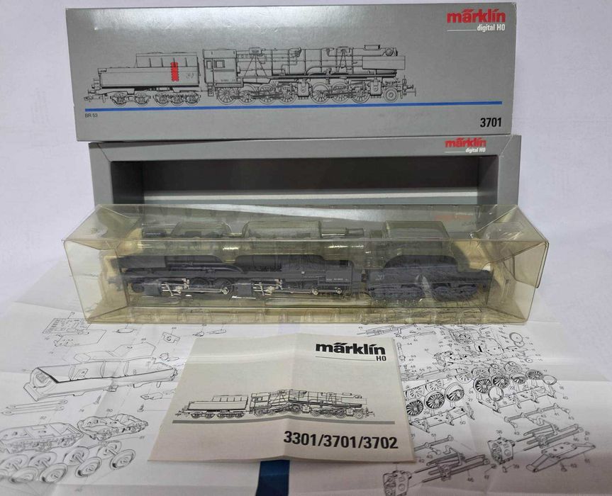 locomotiva cu aburi Marklin Digital AC - BR 53 Borsig - gri wermacht