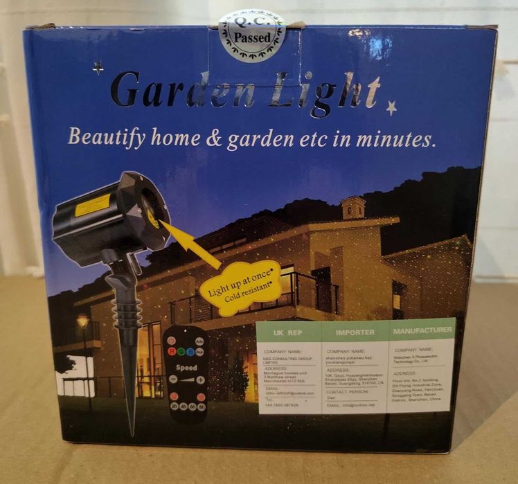 Коледен проектор, 8 празнични модела, за открито/закрито, дистанционно