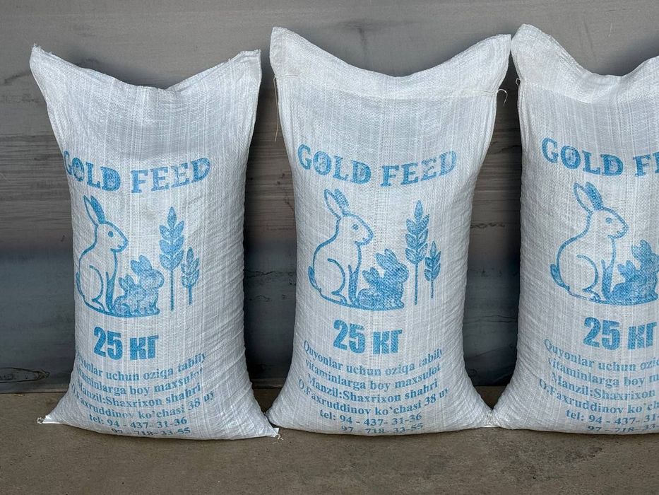 Quyonlar uchun maxsus yem sotiladi garantiyalari bor