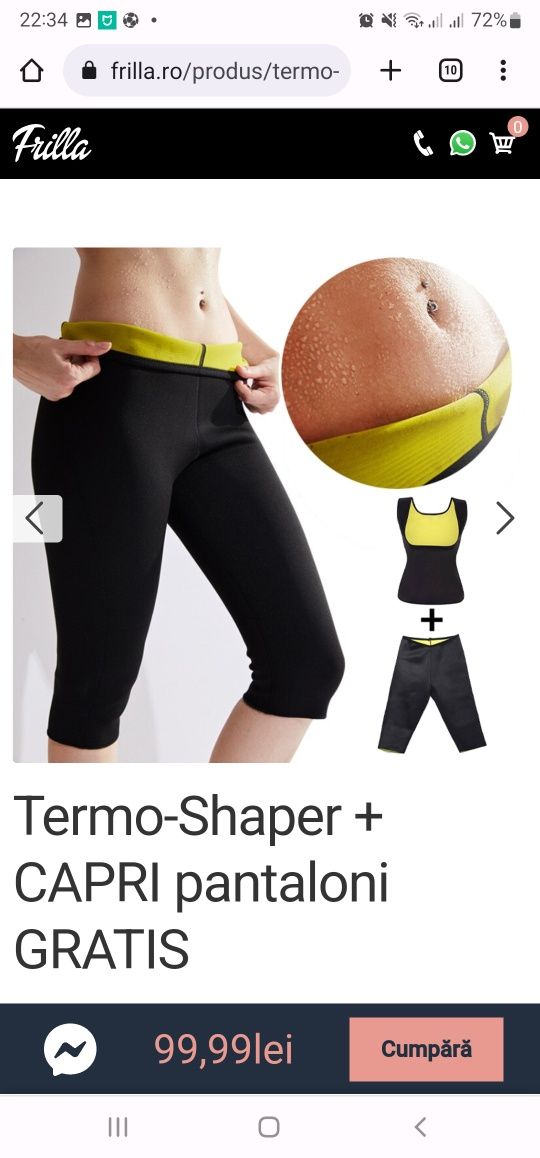Costum neopren Termo-Shaper fitness, sport, Marimea S, slabit, femei