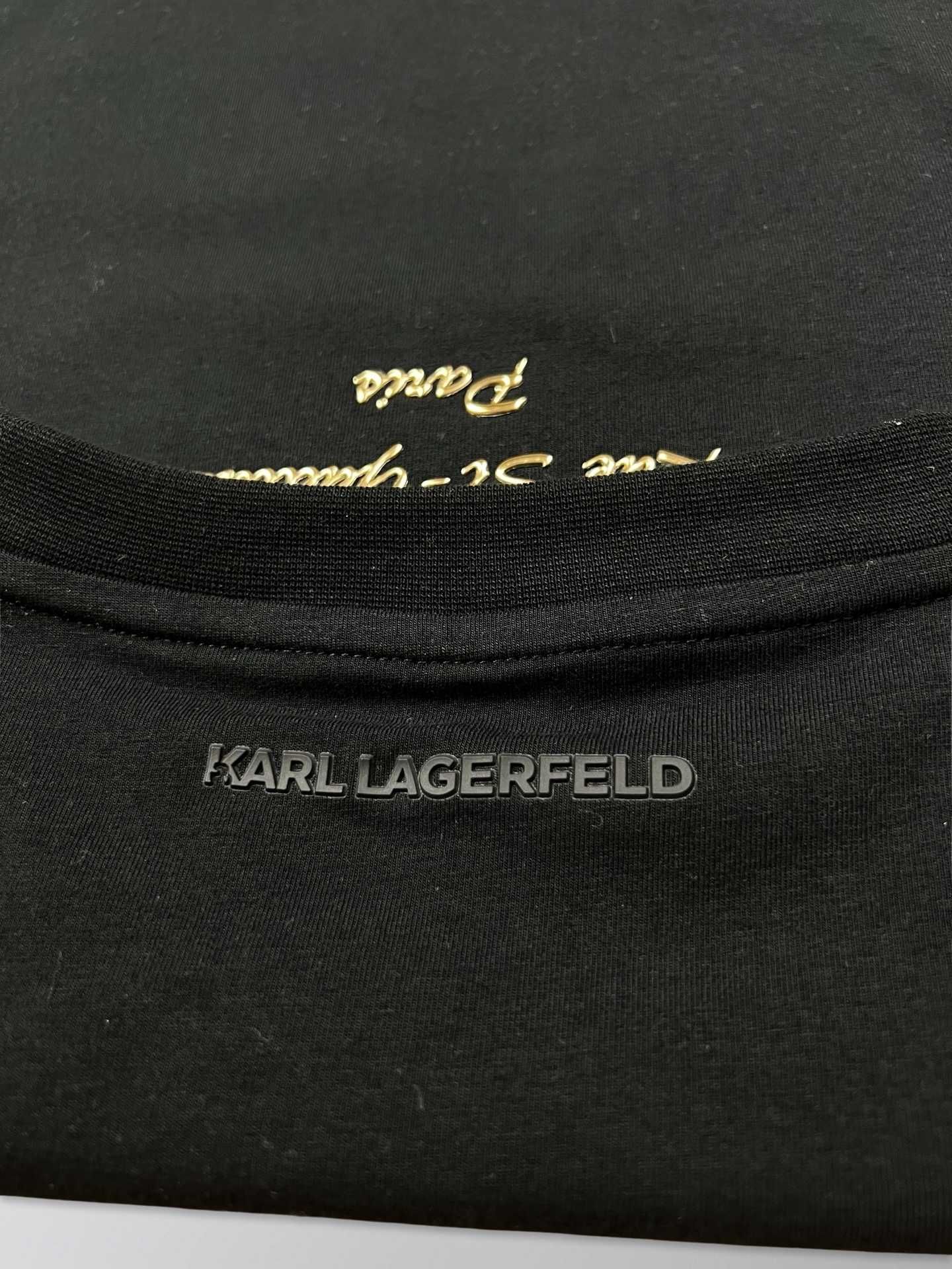 Автентична 2023/24 Karl Lagerfeld черна тениска -65% по-евтина S, М