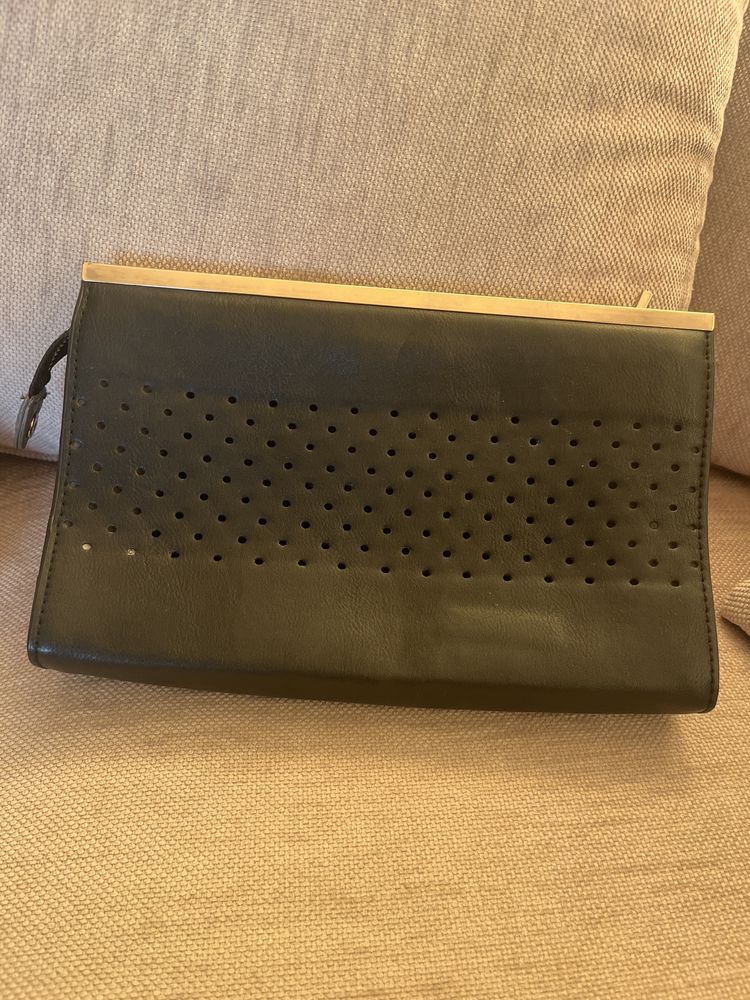 Geanta plic de piele Zara