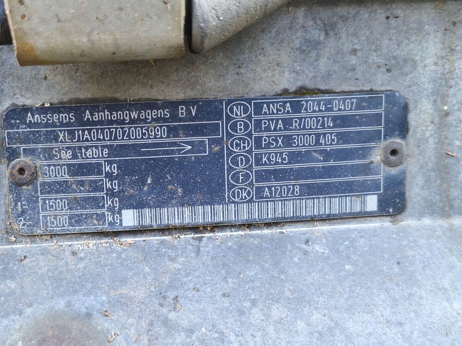 Remorca ANSSEMS 4,1 m X 1,8 m MMA 3000kg aluminiu stare excelenta