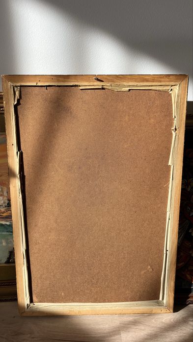 Tablou vintage – reproducere litografică după Goya, în ramă aurie