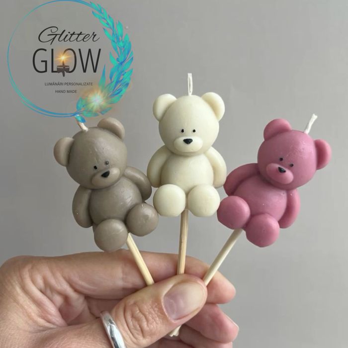 Lumanare ursulet marturii botez (orice culoare, ambalaj, personalizare