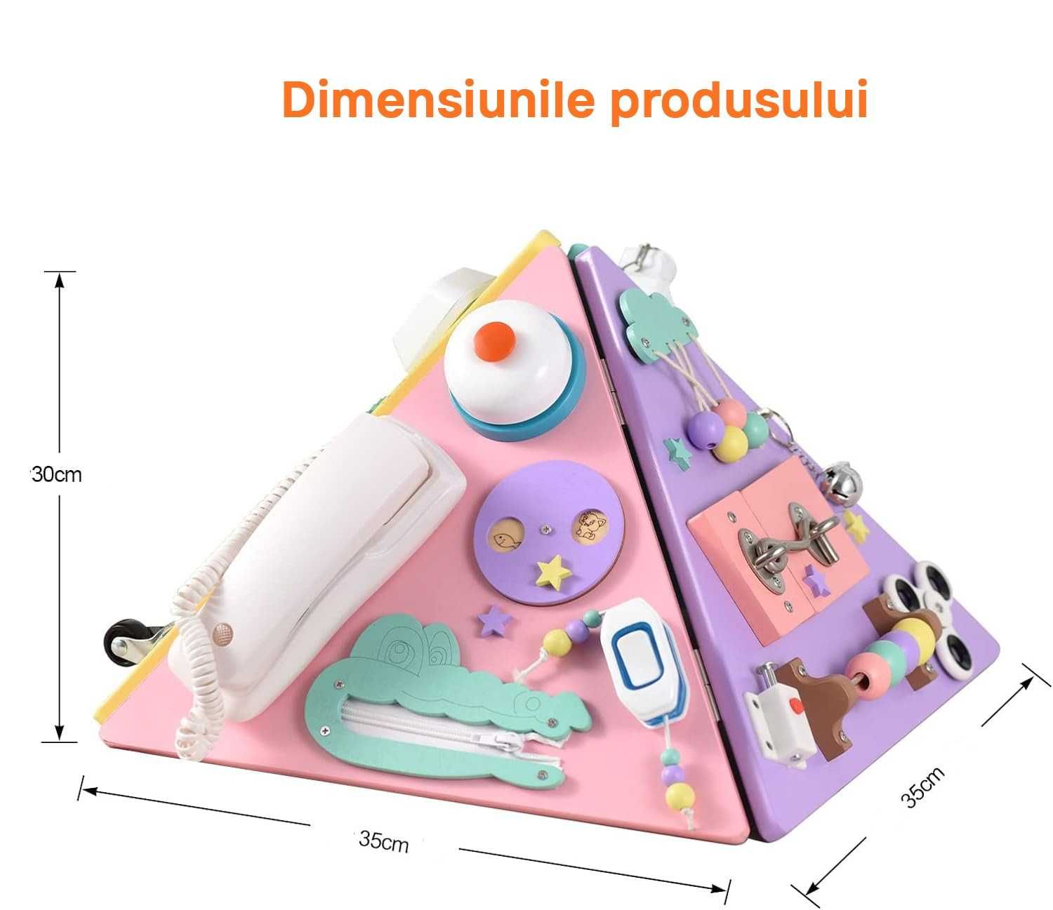 Piramida Montessori ,Jucarie senzoriala,educativa,colorata