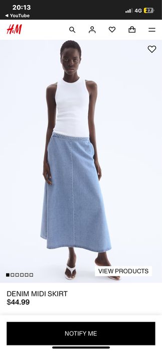 Юбка из джинсового хлопка h&m