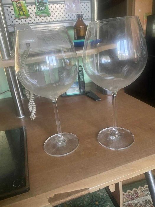 Большие хрустальные фужеры