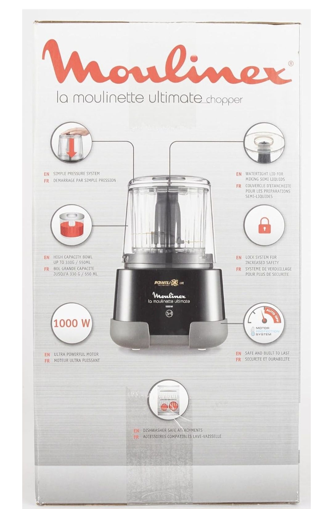 Чопър 5в1  Moulinex DP8108 1000W 0.55 L Черен