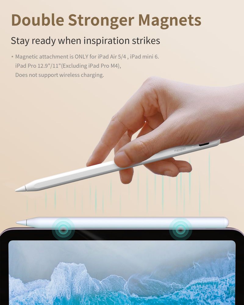 Metapen A8 Стилусl 0,1 мм без забавяне за Apple iPad/Pro/Air/mini,2xFC