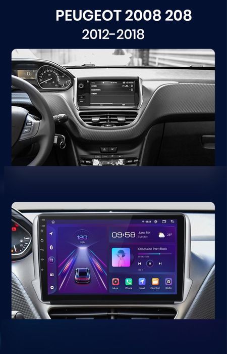 Navigatie Android  Dedicata Peugeot 208/2008 , Carplay Wireless Camera