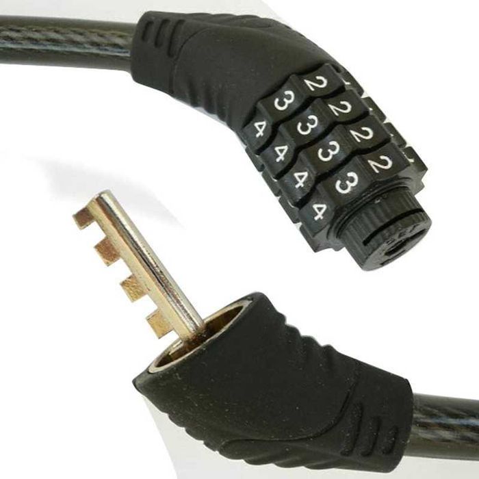 Заключващо устройство / Катинар за велосипед с код 150см/10мм, Синьо