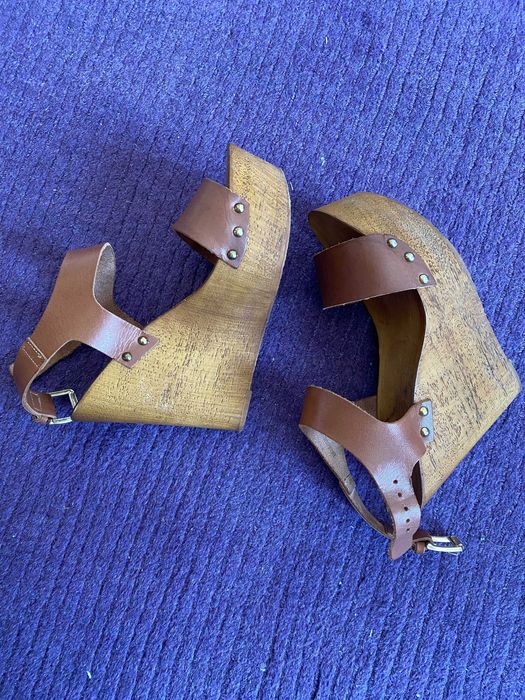 Sandale piele cu platforma made in Italia