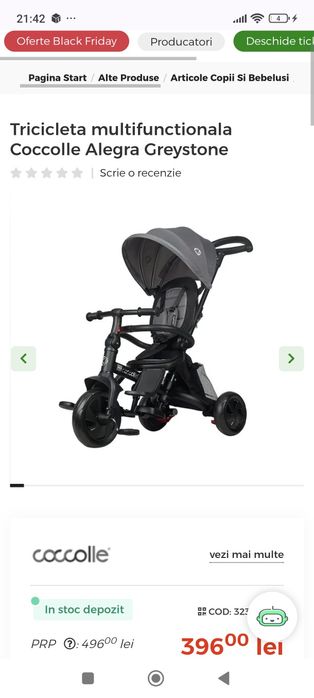 Vând tricicletă coccolle alegra