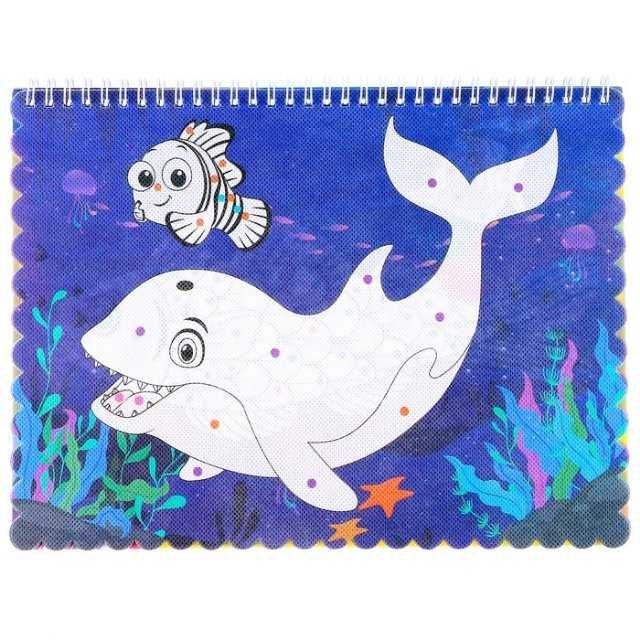 Carte de colorat Reutilizabila cu ochelari 3D, Oceanul ,  8 planse