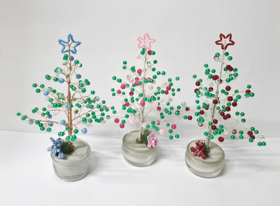 Brazi Craciun inalti handmade margele, deosebiti, cadou colorat unicat