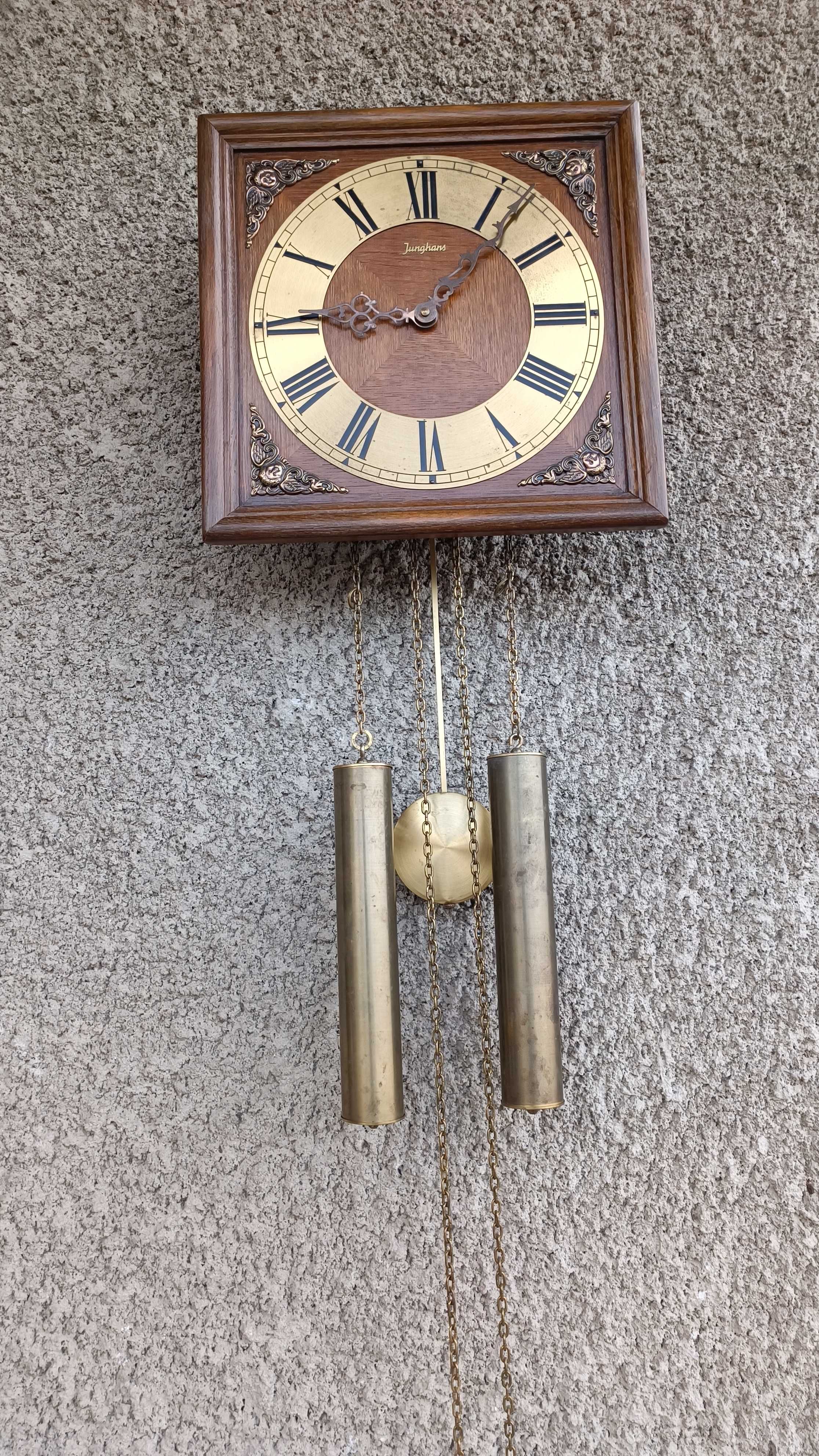 Стар немски стенен часовник с тежести - Junghans - Антика - 1970г.