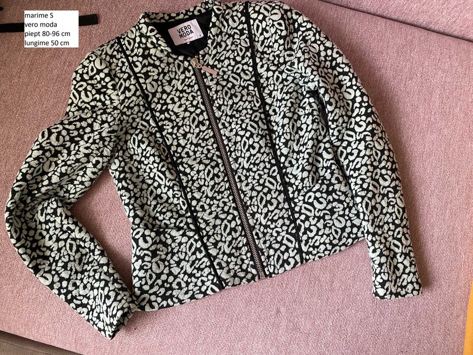 Sacou modern cu fermoar si pattern marime S femei