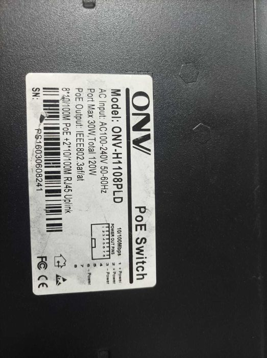 Коммутатор PoE 8-портовый ONV-H1108PLD