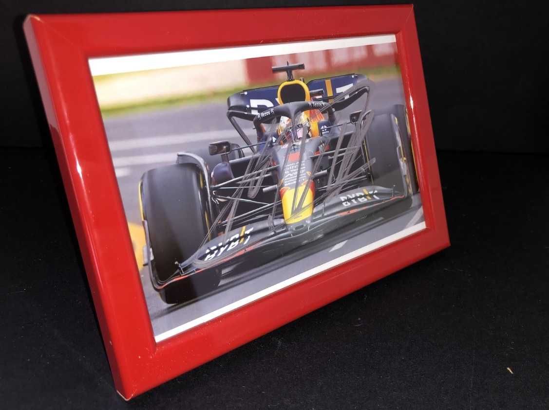 Fotografie semnata Max Verstappen Oracle Red Bull Racing team + COP