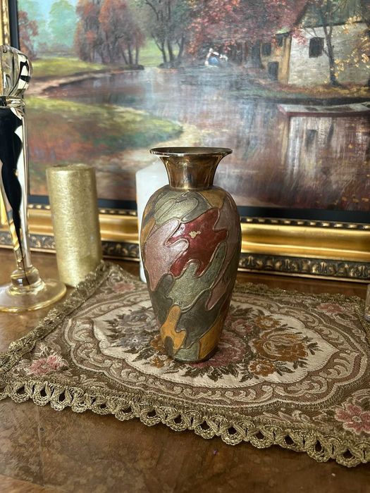 A178 Vaza veche de alama cloisonne ~500g 17,5cm