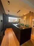 Mobila de bucatarie moderna Bauformat Stockholm Black cu insula
