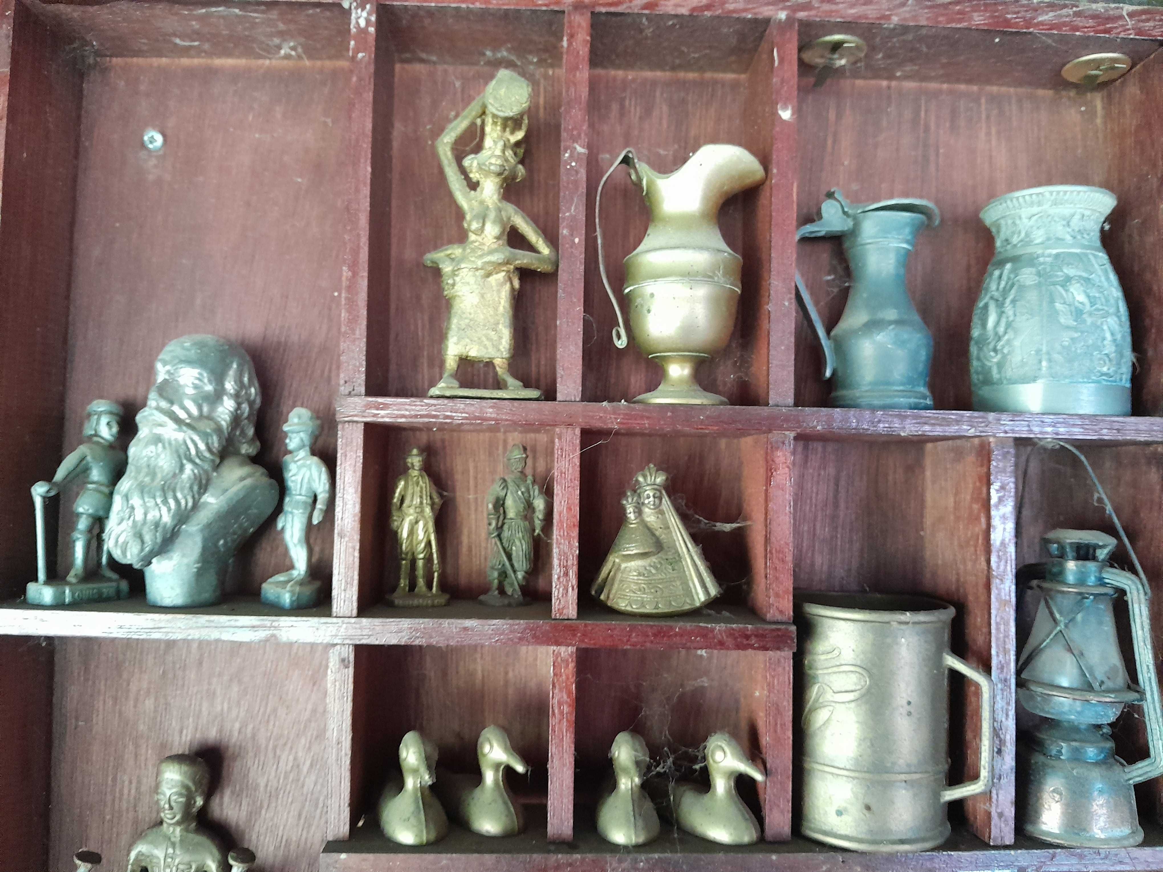 Lot colectie miniaturi alama bronz metal decor vechi vintage