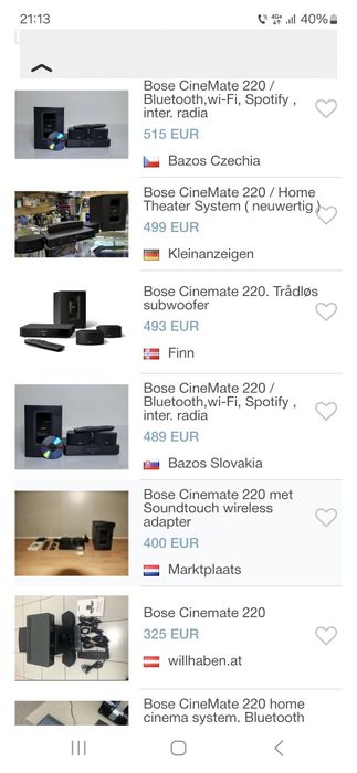 Bose Cinemate 220 sistem Home Cinema Top