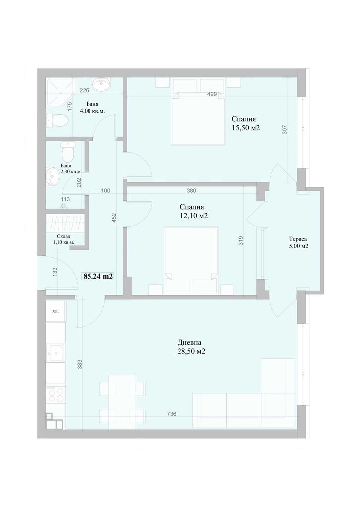 Продава се Тристаен апартамент в Велико Търново, Център - 93 кв.м за 1377 €/кв.м - Снимка #9