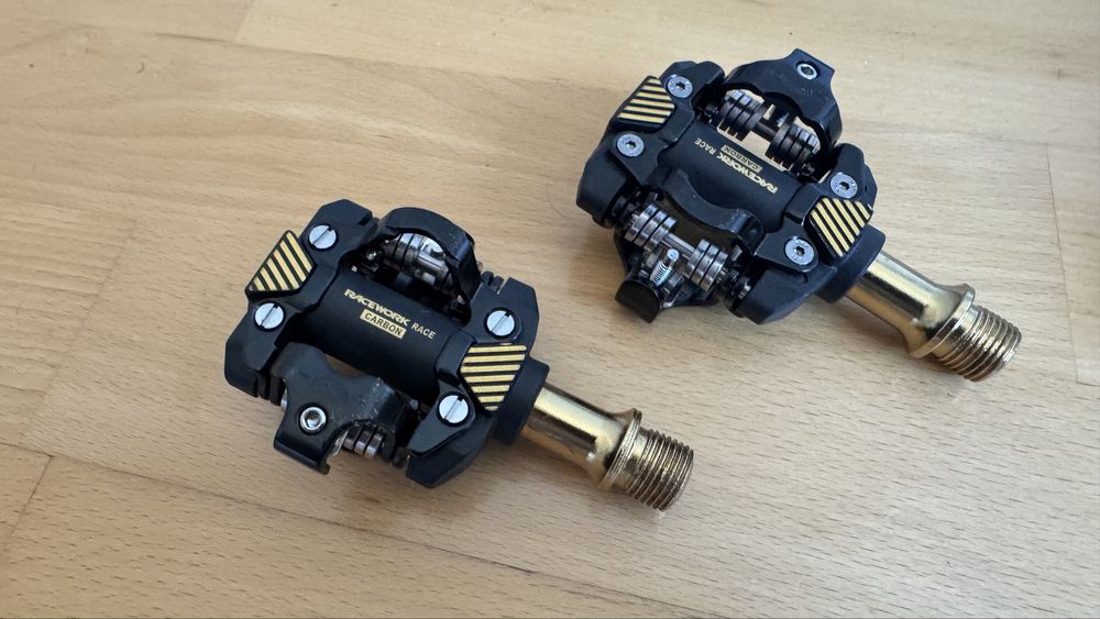 Pedale carbon spd NOI clipless cu adaptor mtb bicicleta gravel sosea