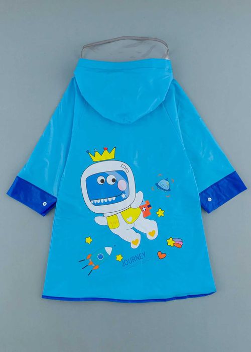 Детски дъждобран с динозавър, Син Цвят