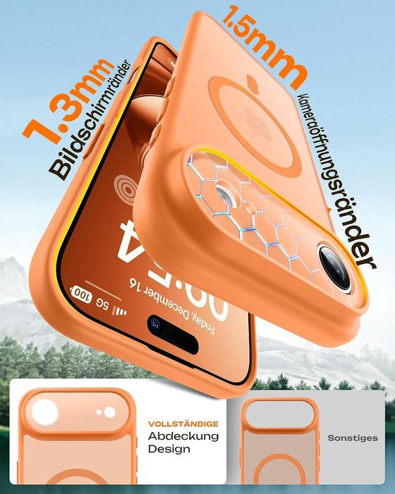 Матов magsafe кейс за apple iphone 17 air - оранжев