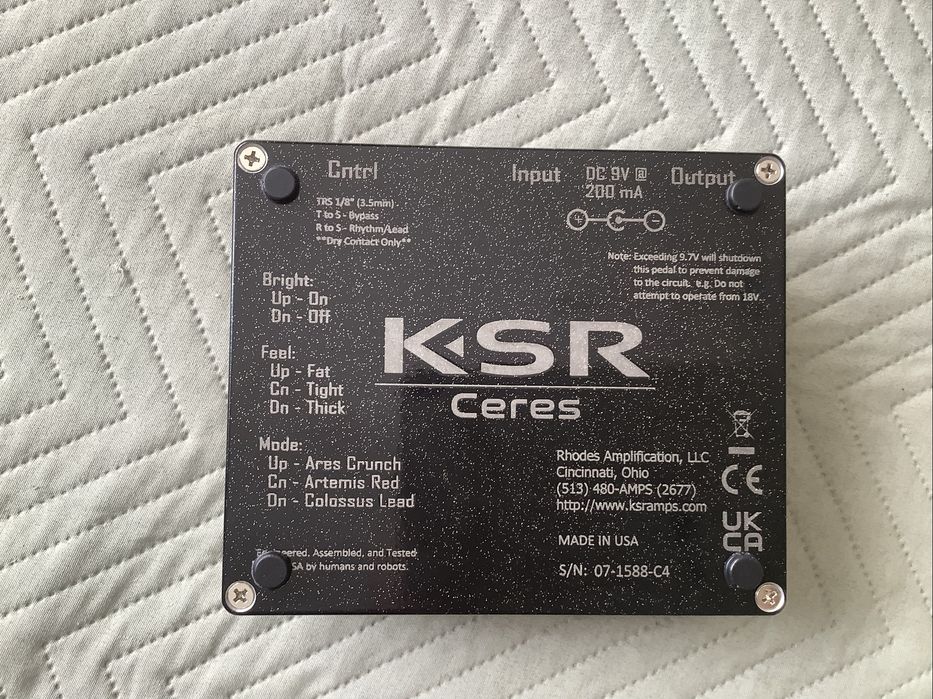 KSR Ceres    Preamplificator chitarà Made in USA