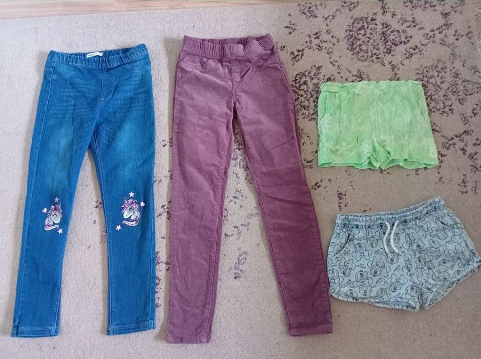 set lot 4 pantaloni scurti 134 8 9 ani h&m disney fete fata fetita