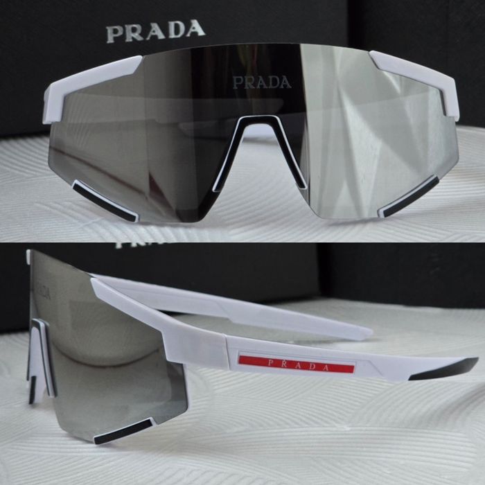 Мъжки слънчеви очила маска черни бели