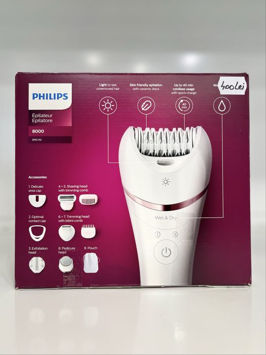Epilator Philips Seria 8000 - 9 accesorii