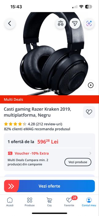 Casti gaming  Razer Kraken